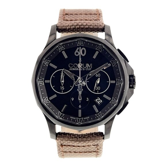 Corum Admirals Cup Stainless Steel Black Dial 42mm Automatic Men's Watch 1.0096 - Picture 1 of 8